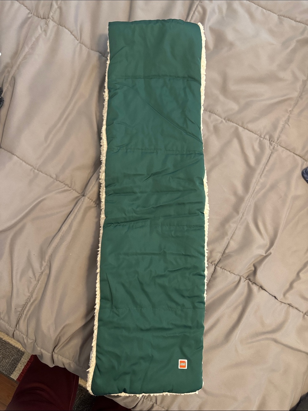 Lego Forest Green and Teal Quilted Sherpa-Lined Scarf